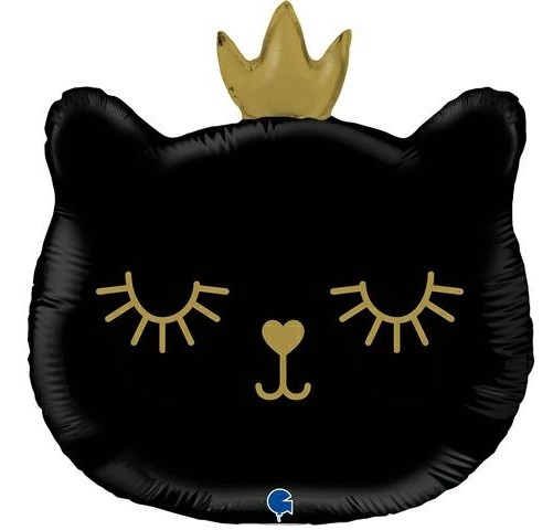 Grabo Folienballon Cat Princess Black Mini 35cm/14" (unverpackt)