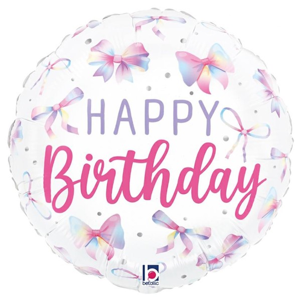 Betallic Folienballon Multicolor Bow Birthday 45cm/18"