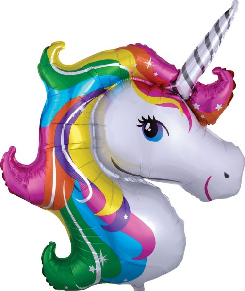 Anagram Folienballon SuperShape Rainbow Unicorn 83cm/33"