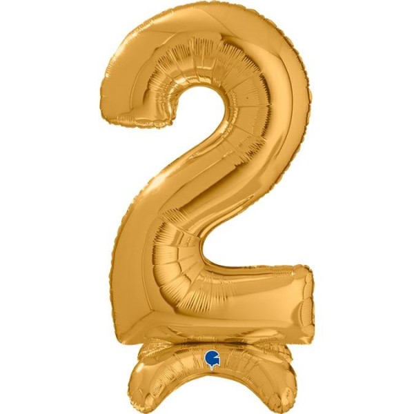 Grabo Folienballon Zahl 2 Gold standups 65cm/25"