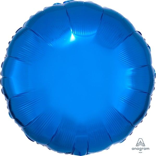 Anagram Folienballon Rund Metallic Blue 45cm/18" (unverpackt)