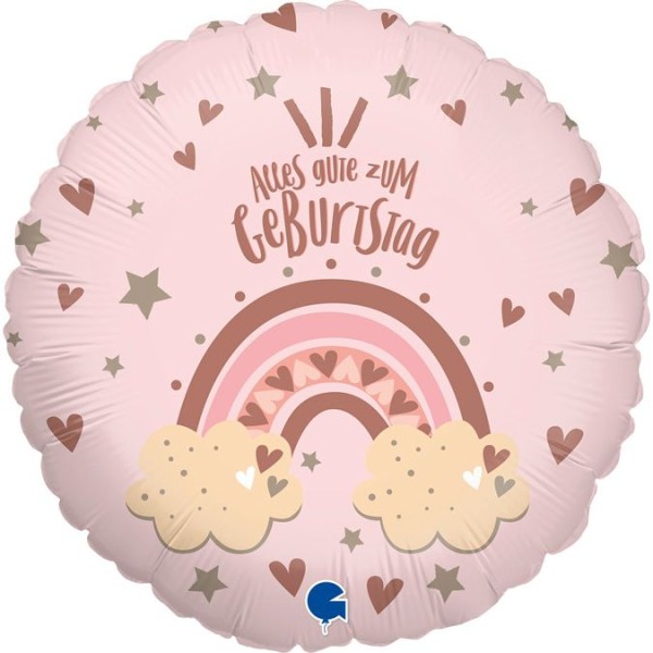 Grabo Folienballon Regenbogen "Alles Gute zum Geburtstag" 45cm/18"