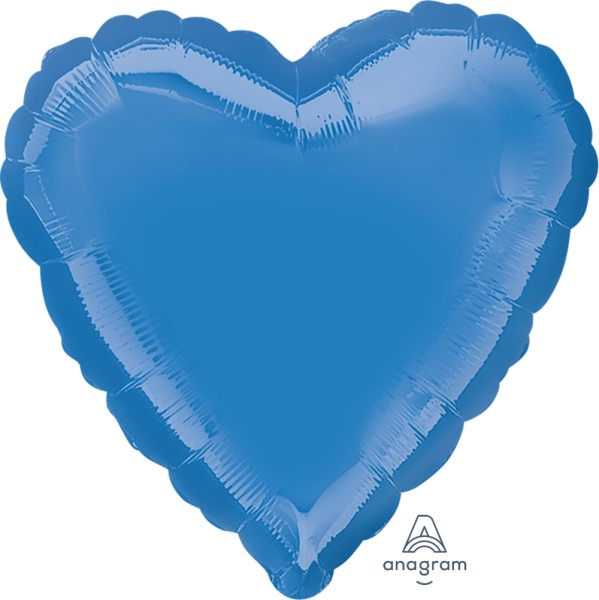 Anagram Folienballon Herz Mittelblau (Periwinkle) 45cm/18" (unverpackt)