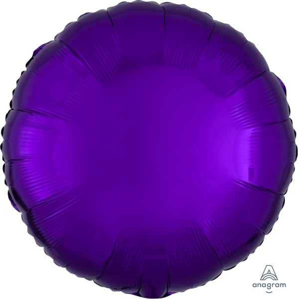 Anagram Folienballon Rund Metallic Purple 45cm/18" (unverpackt)