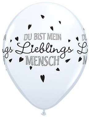 Qualatex Latexballon Du Bist Mein Lieblings Mensch White Latex 28cm/11" 25 Stück