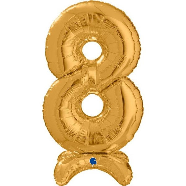 Grabo Folienballon Zahl 8 Gold standups 65cm/25"