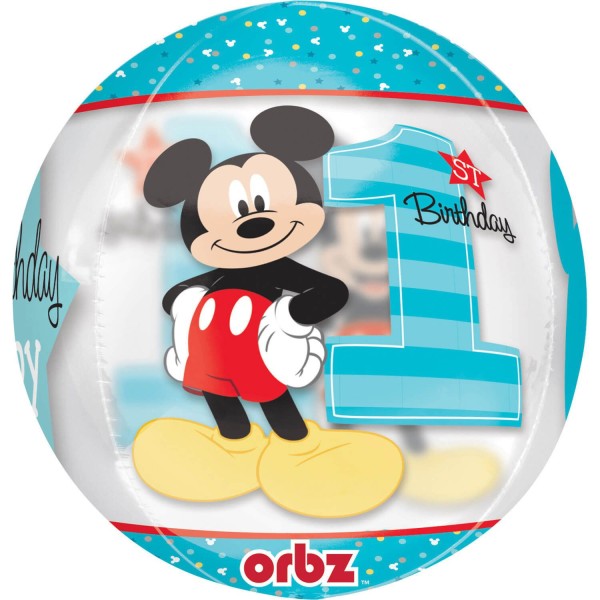 Anagram Folienballon Orbz "1st Birthday" Disney Micky Mouse 40cm/16"