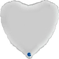 Grabo Folienballon Heart Satin White 45cm/18" (unverpackt)  Grabo Folienballon Heart Satin White 45cm/18" (unverpackt)