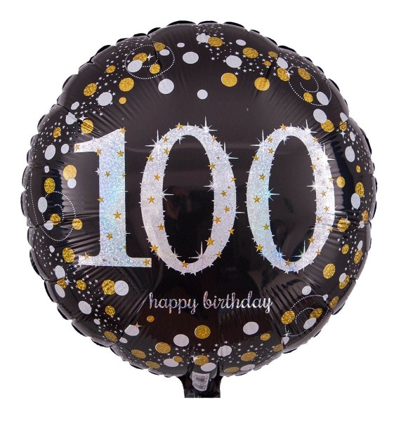 Anagram Folienballon 100 silber Glitzer 43cm/17"