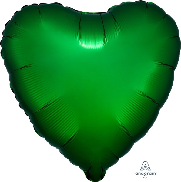 Anagram Folienballon Herz Satin Luxe Emerald 45cm/18" (unverpackt)