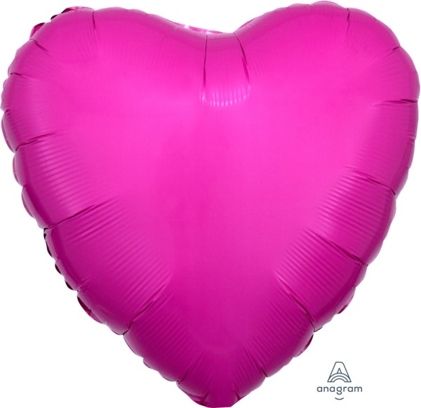 Anagram Folienballon Herz Bubble Gum Bright Pink 45cm/18" (unverpackt)