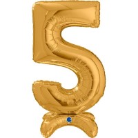 Grabo Folienballon Zahl 5 Gold standups 65cm/25"  Grabo Folienballon Zahl 5 Gold standups 65cm/25"