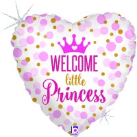 Betallic Folienballon Welcome little Princess Holo 45cm/18"  Betallic Folienballon Welcome little Princess Holo 45cm/18"