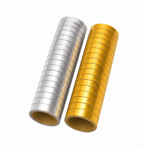 Goodtimes Luftschlangen Gold/Silber 4/18er 40 Stück