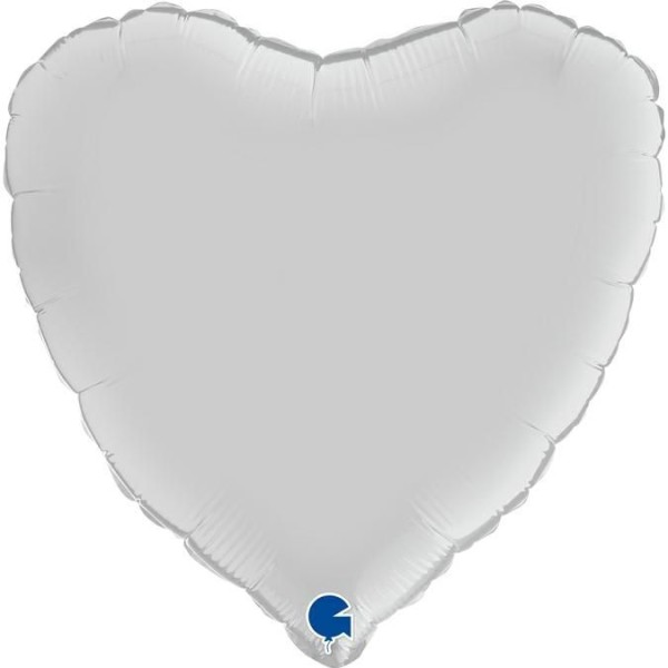 Grabo Folienballon Heart Satin White 45cm/18" (unverpackt)
