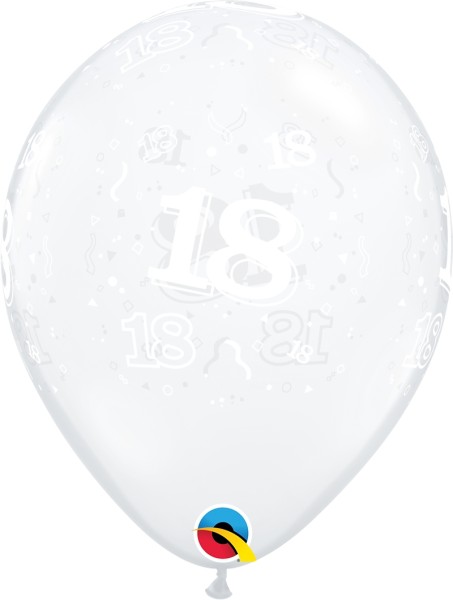 Qualatex Latexballon 18-A-Round Diamond Clear 28cm/11" 50 Stück