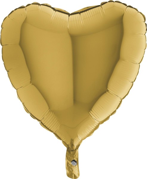 Grabo Folienballon Heart Gold5 45cm/18" (unverpackt)