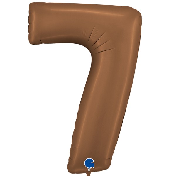 Grabo Folienballon Zahl 7 Satin Chocolate 100cm/40"