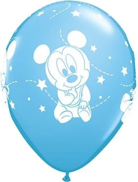 Qualatex Latexballon Baby Mickey Stars Blue 28cm/11" 6 Stück