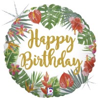 Betallic Folienballon Tropical Birthday Holographic 45cm/18"  Betallic Folienballon Tropical Birthday Holographic 45cm/18"