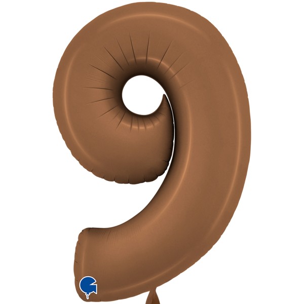Grabo Folienballon Zahl 9 Satin Chocolate 100cm/40"