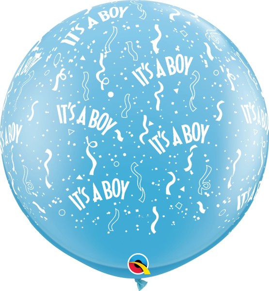 Qualatex Latexballon Standard It's A Boy Pale Blue 90cm/3' 2 Stück