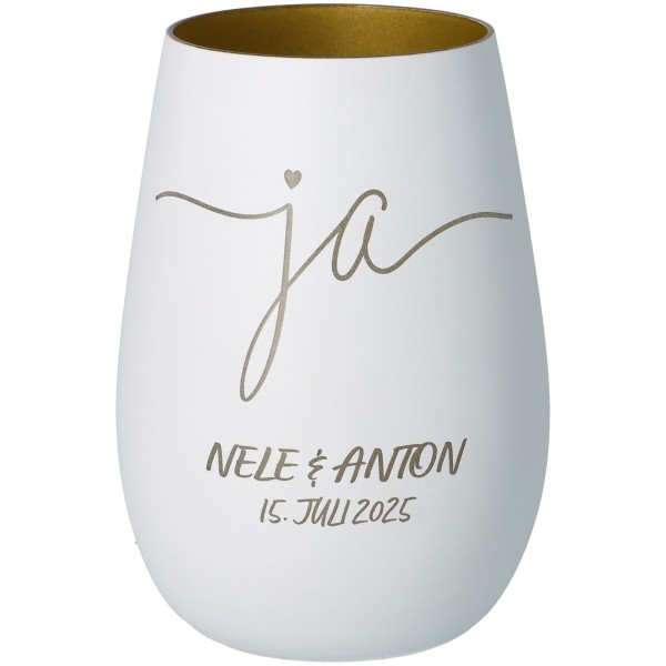 Goodtimes Windlicht Ja "Name+Datum"