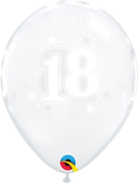 Qualatex Latexballon 18 Sparkle-A-Round Diamond Clear 28cm/11" 25 Stück