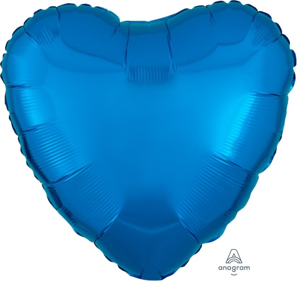 Anagram Folienballon Herz Metallic Blue 45cm/18" (unverpackt)