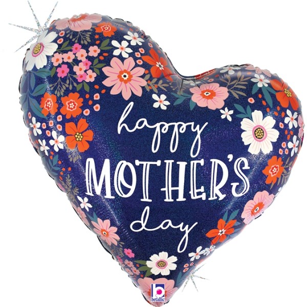 Betallic Folienballon Mother's Day Floral Heart 90cm/35''