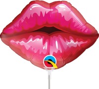 Qualatex Folienballon Red Kissey Lips 35cm/14" luftgefüllt mit Stab  Qualatex Folienballon Red Kissey Lips 35cm/14" luftgefüllt mit Stab