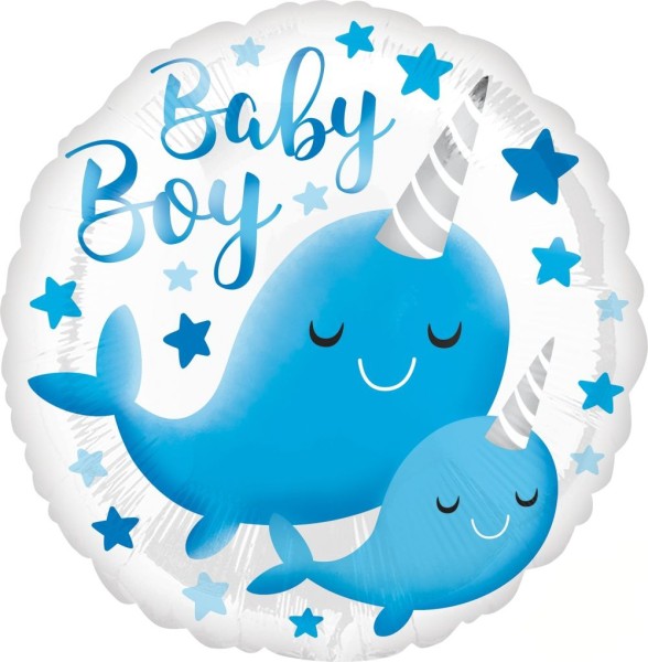 Anagram Folienballon Narwhal Baby 23cm/9" (unverpackt)