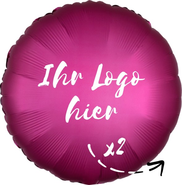 Folien-Werbeballon Rund Satin Luxe Pomegranate 45cm/18" 2-Seitig bedruckt