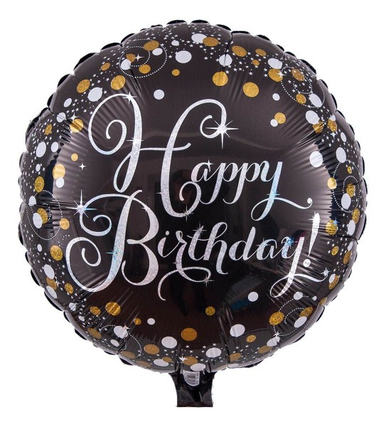 Anagram Folienballon "Happy Birthday" silber Glitzer 43cm/17"