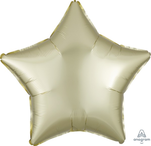 Anagram Folienballon Stern Satin Luxe Pastel Yellow 50cm/20" (unverpackt)