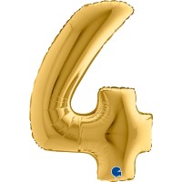 Grabo Folienballon Zahl 4 Gold5 100cm/40"  Grabo Folienballon Zahl 4 Gold5 100cm/40"