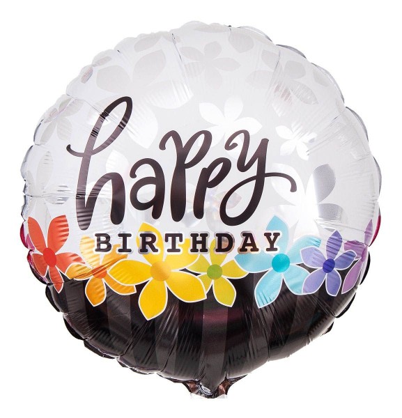 Qualatex Folienballon "Happy Birthday" mit Blumenkette 45cm/18"