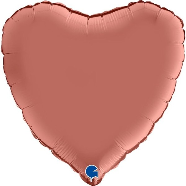 Grabo Folienballon Heart Satin Roségold 45cm/18" (unverpackt)