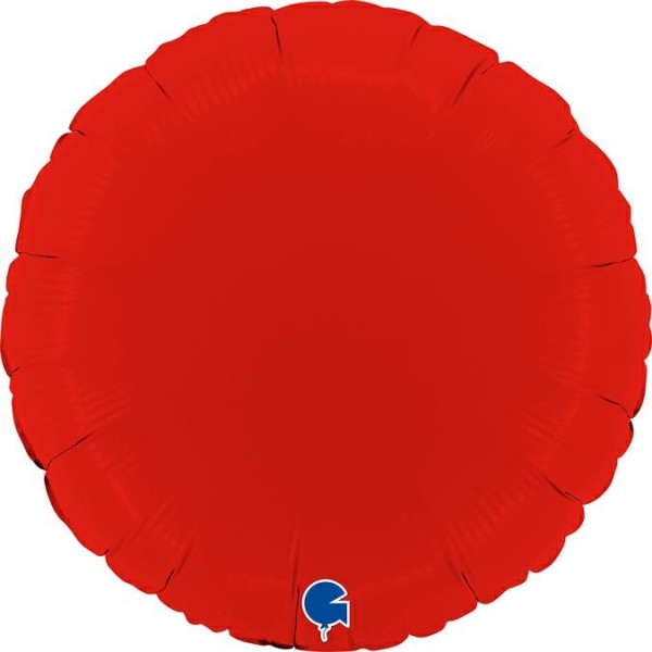Grabo Folienballon Rund Matte Red 45cm/18" (unverpackt)