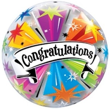 Qualatex Bubble Congratulations Banner Blast 55cm/22"