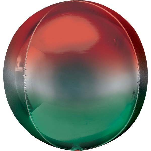 Anagram Folienballon Orbz Ombré Red & Green 40cm/16" (unverpackt)