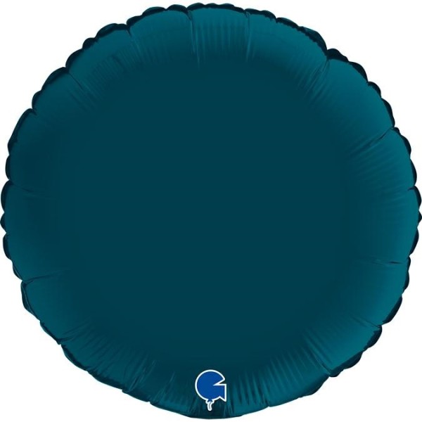 Grabo Folienballon Rund Satin Petrol Blue 45cm/18" (unverpackt)