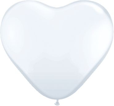Qualatex Latexballon Standard White Heart 38cm/15" 50 Stück