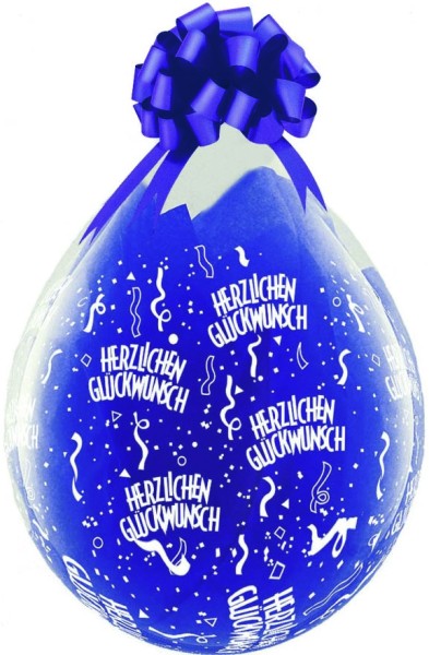 Qualatex Verpackungsballon Herzlichen Glückwunsch A-Round Diamond Clear 45cm/18" 25 Stück