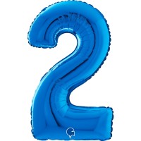 Grabo Folienballon Zahl 2 Blue 66cm/26"  Grabo Folienballon Zahl 2 Blue 66cm/26"