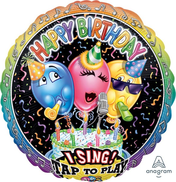 Anagram Folienballon Sing-A-Tune Singing Balloon Birthday 70cm/28"