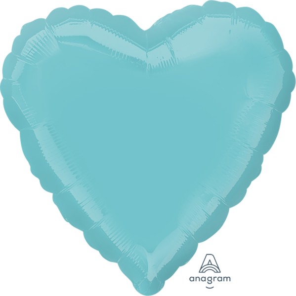 Anagram Folienballon Herz Robins Egg Blue 45cm/18" (unverpackt)