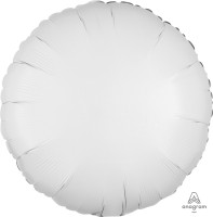 Anagram Folienballon Rund Metallic White 45cm/18" (unverpackt)  Anagram Folienballon Rund Metallic White 45cm/18" (unverpackt)