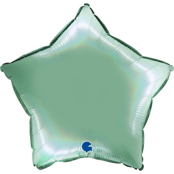 Grabo Folienballon Star Rainbow Holo Platinum Tiffany 45cm/18" (unverpackt)