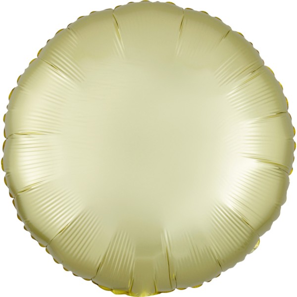 Anagram Folienballon Rund Satin Luxe Pastel Yellow 45cm/18" (unverpackt)